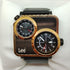 orologio doppio orario acciaio rose pelle nero Lee LEF-M116DRL1-17 | Gioiellitosti.it